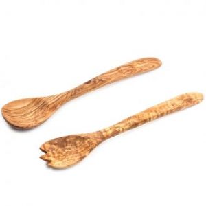 Деревянный набор: ложка и вилка из оливкового дерева 30 см арт Олива41