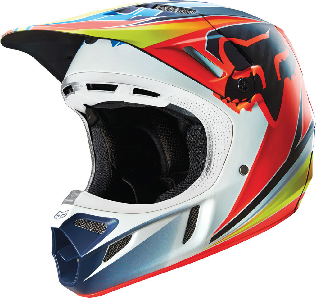 Fox V4 Race шлем, сине-красный