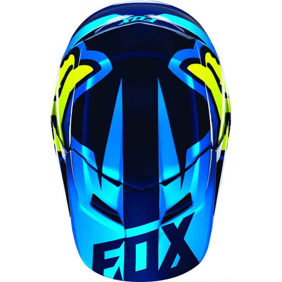Fox V1 Race козырек к шлему, сине-желтый