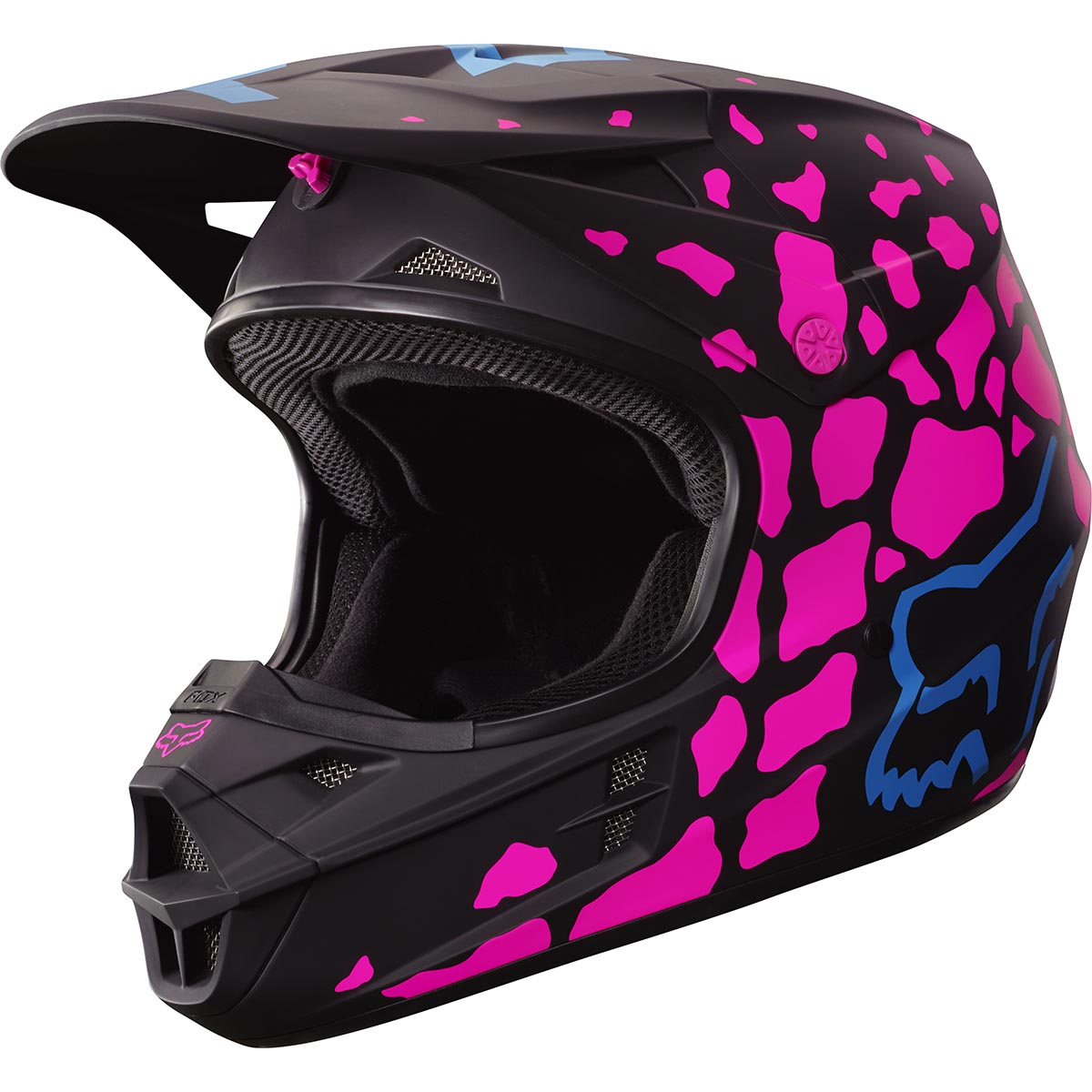 Fox V1 Grav шлем, черно-розовый