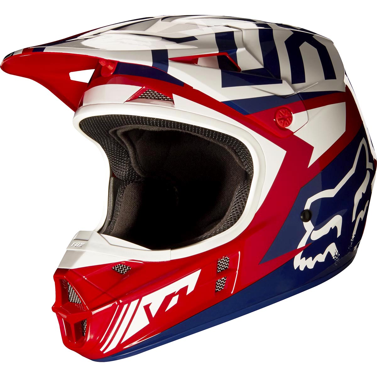 Fox V1 Falcon шлем, красно-белый