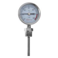 Термометр биметаллический радиальный, 0-120 гр.С., корпус из нержавейки