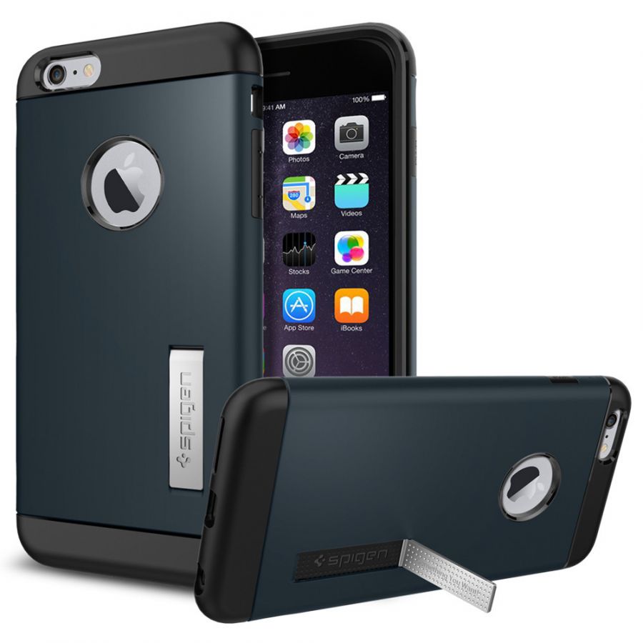 Чехол Spigen Slim Armor для iPhone 6S Plus синий металлик