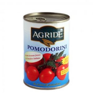Консервированные Помидоры Agride Pomodorini в собственном соку не очищенные - 400 г (Италия)