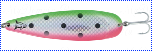 Блесна троллинговая колеблющаяся Rhino Trolling Spoons II модель MAG 115 мм, 16 гр., расцветка: fluo watermelon