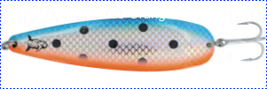 Блесна троллинговая колеблющаяся Rhino Trolling Spoons I модель Xtra MAG 115 мм, 27 гр., расцветка: natural copper blue orange dolphin