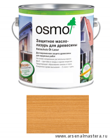 Защитное масло-лазурь для древесины для наружных работ OSMO Holzschutz Ol-Lasur 702 Лиственница 2,5 л