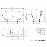 схема ванны Kaldewei Classic Duo 180x80