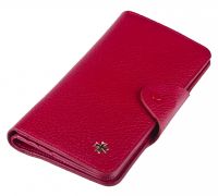 Кожаный женский бумажник Narvin 9650-N.Polo Red
