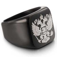Стальной перстень с гербом России