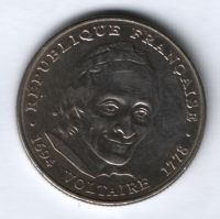 5 франков 1994 г. Франция, Вольтер