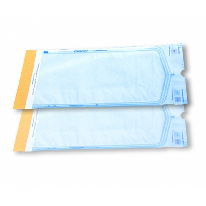 Пакет бумажно-пленочный д/паровой и газ.стер. самоклеющ. плоский "СтериТ" 100*250 №100