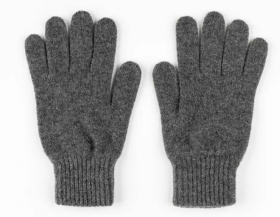 кашемировые перчатки мужские (100% драгоценный кашемир) , цвет Серый Mid Grey
