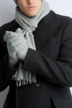 кашемировые перчатки мужские (100% драгоценный кашемир) , цвет светло-cерый Light Grey