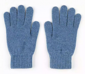 кашемировые перчатки женские (100% драгоценный кашемир) , цвет Голубой джинсовый  Jean