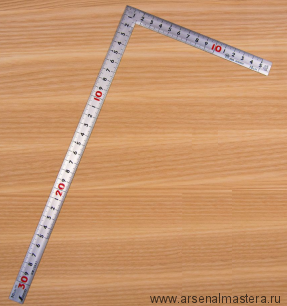 Угольник столярный плоский Shinwa фигурный профиль 300 х 150 мм отсчёт нижней шкалы - от наружнего угла 10647 М00013221