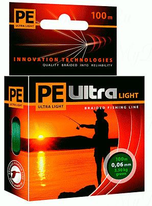 Плетеный шнур AQUA PE ULTRA Light  135m dark green, 0.10mm