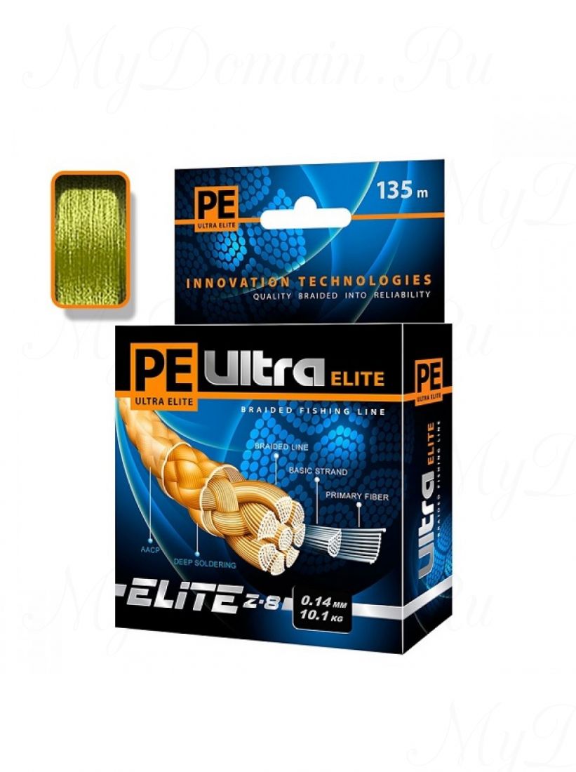 Плетеный шнур AQUA PE ULTRA ELITE Z-8 135m d=0,14mm, olive