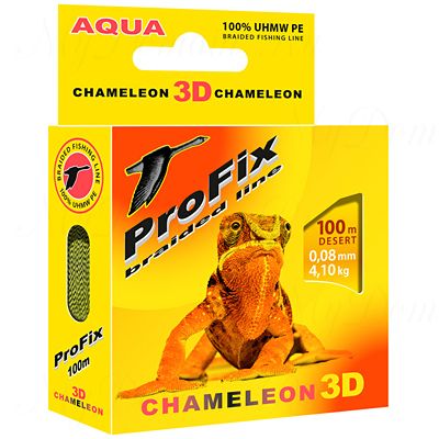 Плетеный шнур AQUA PROFIX Chameleon 3D 100m desert, 0.10mm