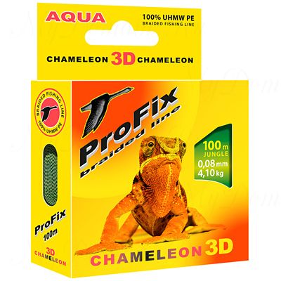 Плетеный шнур AQUA PROFIX Chameleon 3D 100m jungle, 0.18mm