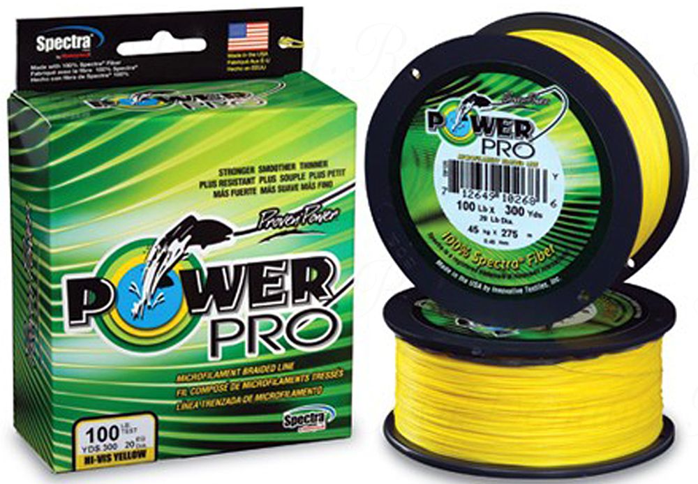 Плетеный шнур Power Pro 135m Hi-Vis Yellow d=0,08mm (4,0kg)