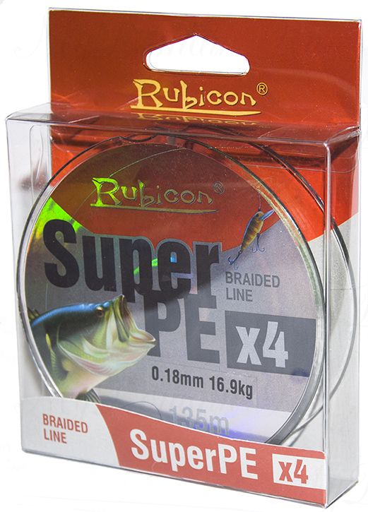 Леска плетеная RUBICON Super PE 4x 135m dark green, d=0,14mm