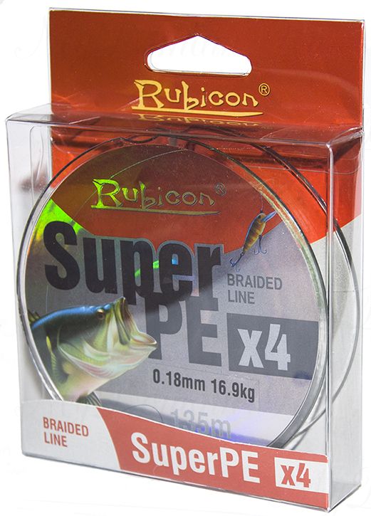 Леска плетеная RUBICON Super PE 4x 135m gray, d=0,37mm