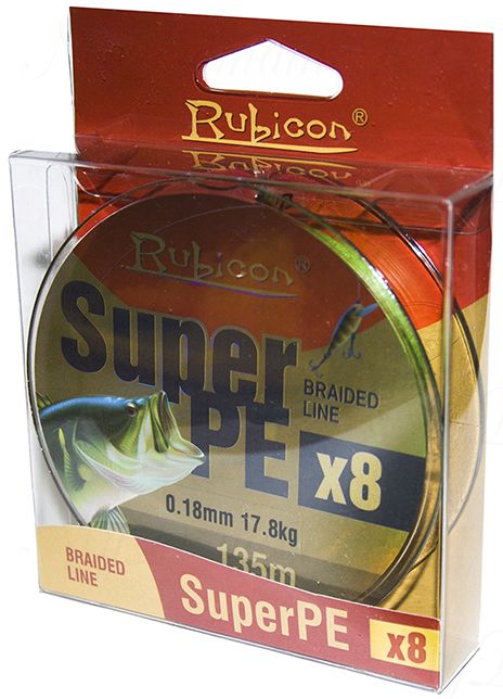 Леска плетеная RUBICON Super PE 8x 135m green, d=0,50mm