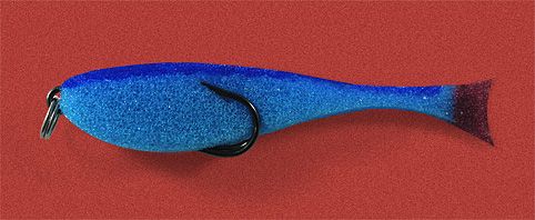 Рыбка поролоновая 6см на двойнике синяя