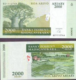 Мадагаскар 2000 ариари 2014 UNC ПРЕСС