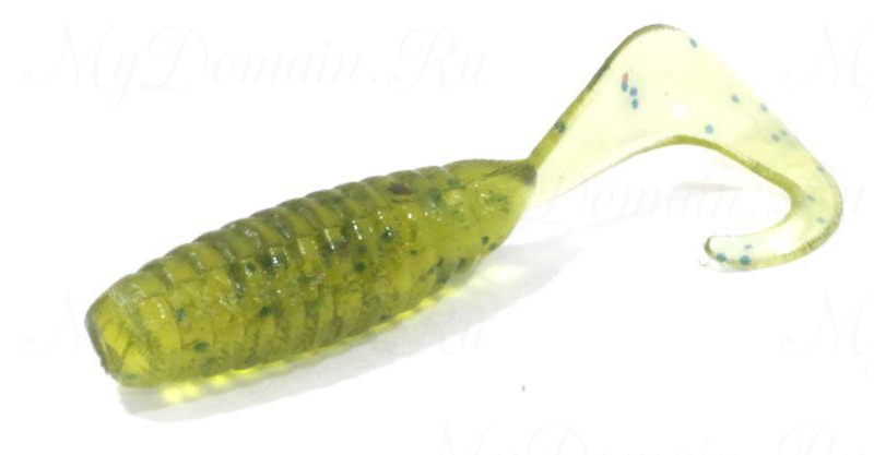 Приманка съедобная ALLVEGA "Flutter Tail Grub" 5,5см 1,8г (10шт.) цвет green pumpkin