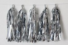 Гирлянда Тассел, серебро, фольга, 3м, 10 листов