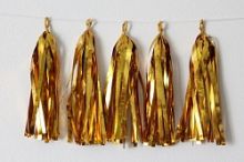 Гирлянда Тассел, золото, фольга, 3м, 10 листов