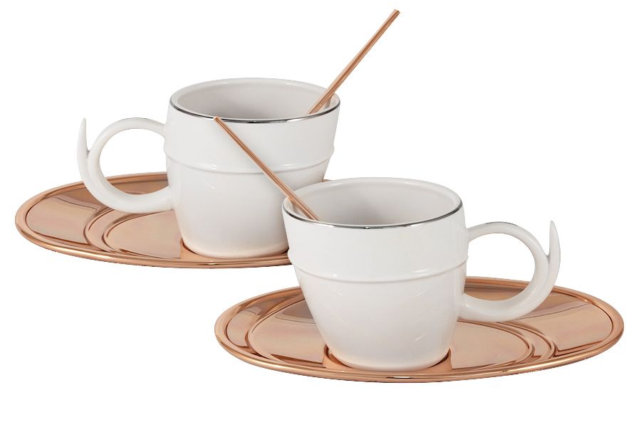 Чайный набор на 2 персоны Ричоло с отделкой под розовое золото