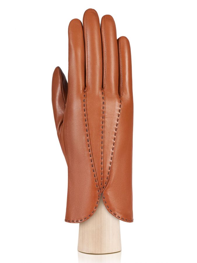 Рыжие кожаные перчатки ELEGANZZA GR01-00023793
