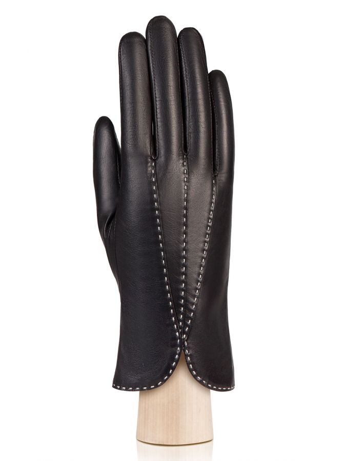 Черные кожаные перчатки ELEGANZZA GR01-00023792