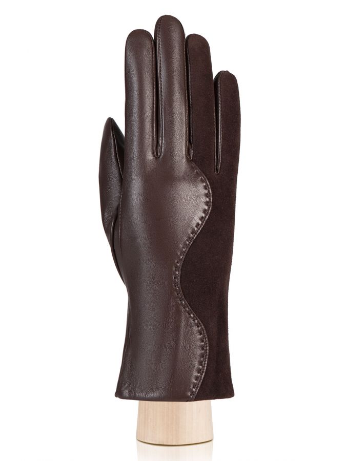 Женские перчатки с комбинацией кожи и велюра ELEGANZZA GR01-00023368