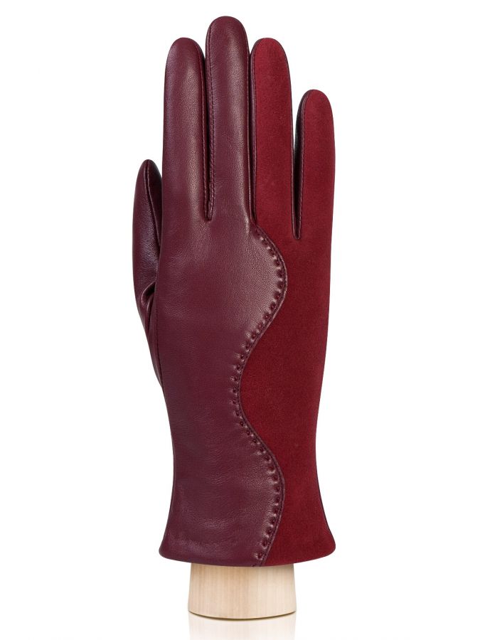 Женские перчатки с комбинацией кожи и велюра ELEGANZZA GR01-00023371