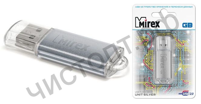 флэш-карта Mirex 4GB UNIT Silver серебро (ecopack)