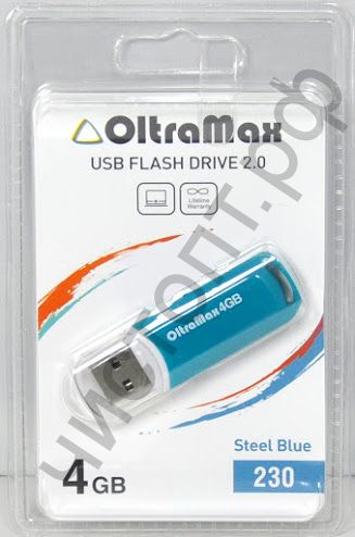 флэш-карта OltraMax 4GB 230  стальной синий