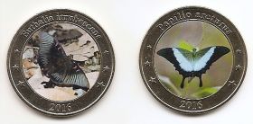 Набор Бабочки 1 доллар Западные Малые Зондские Острова 2016 (2 монеты)