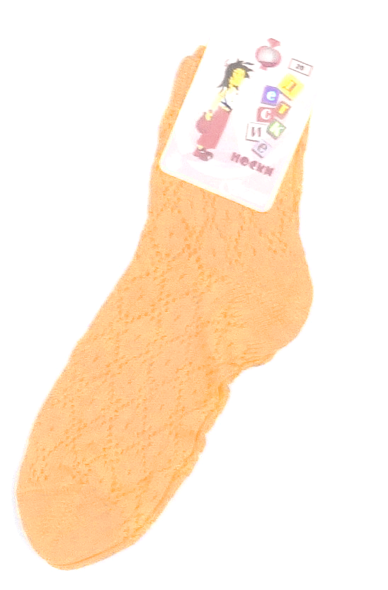 Оранжевые ажурные носочки для девочки 6-8 лет