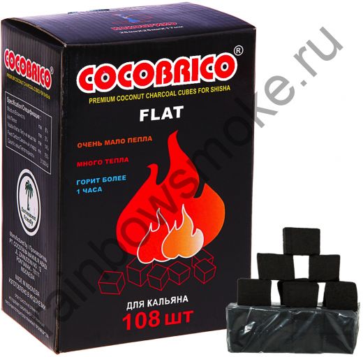 Уголь кокосовый для кальяна Cocobrico Flat (108 шт)