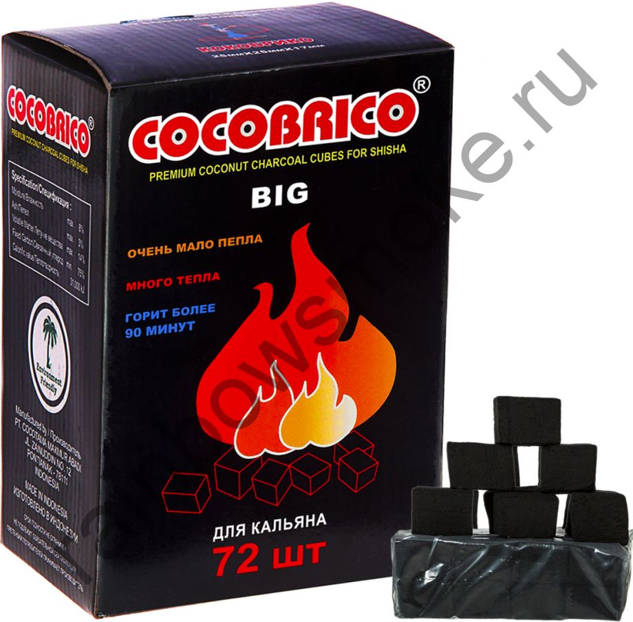 Уголь кокосовый для кальяна Cocobrico BIG (72 шт)