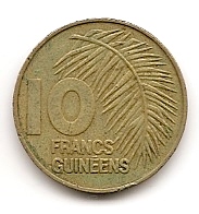 10 франков(регулярная) Гвинея 1985