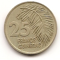 25 франков(регулярная) Гвинея 1987