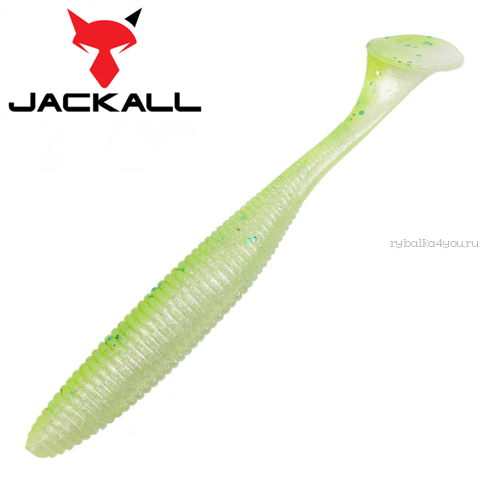 Мягкая приманка Jackall Rhythm Wave 3,8" / упаковка 7 шт / цвет:  chartreuse back shad
