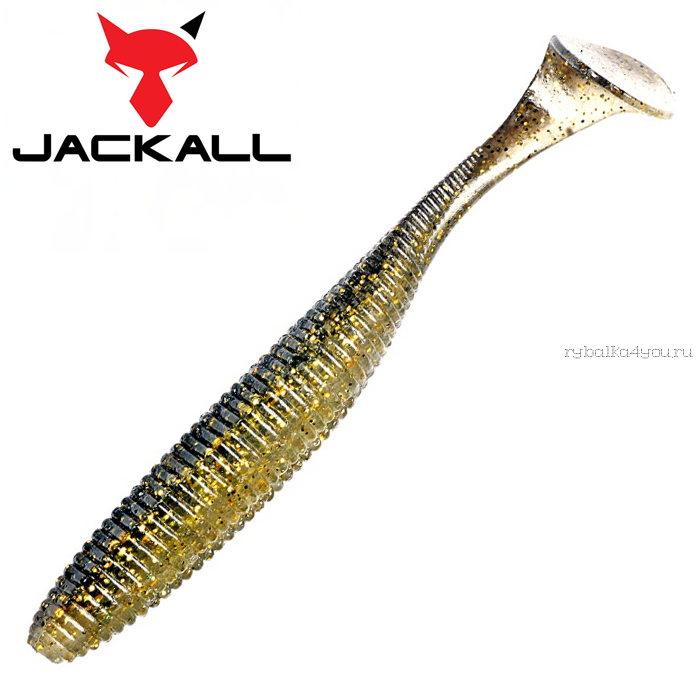 Мягкая приманка Jackall Rhythm Wave 3,8" / упаковка 7 шт / цвет:  gold & black shad