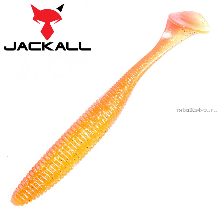 Мягкая приманка Jackall Rhythm Wave 3,8" / упаковка 7 шт / цвет:  orange clear gold