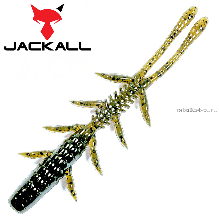 Мягкая приманка Jackall Scissor Comb 2,5"   / упаковка 10 шт / цвет: green pumpkin/chart